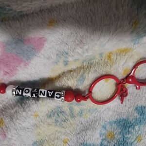 Red and White Beaded Kids Bracelet